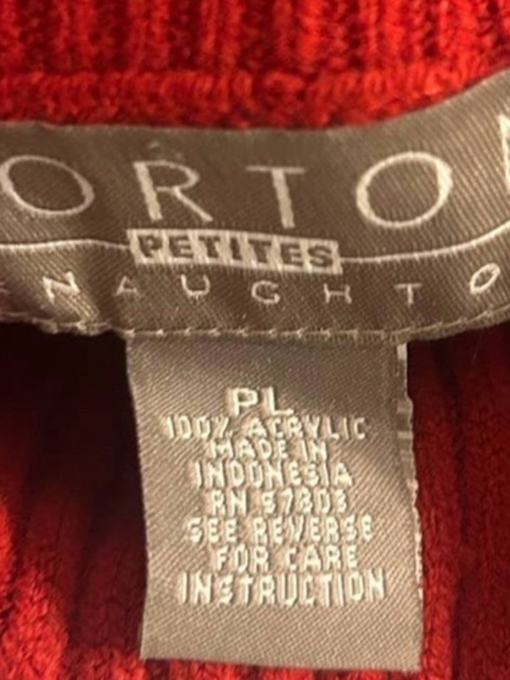 Vintage Norton McNaughton Red Cowl Neck Sweater LP - Picture 7 of 7